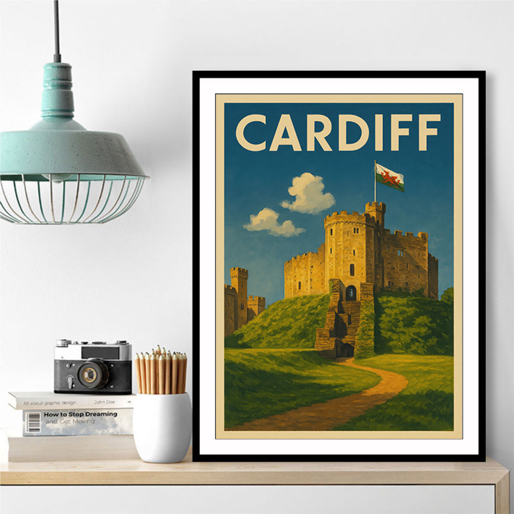 Cardiff Castle Travel Poster 1 Wall Art