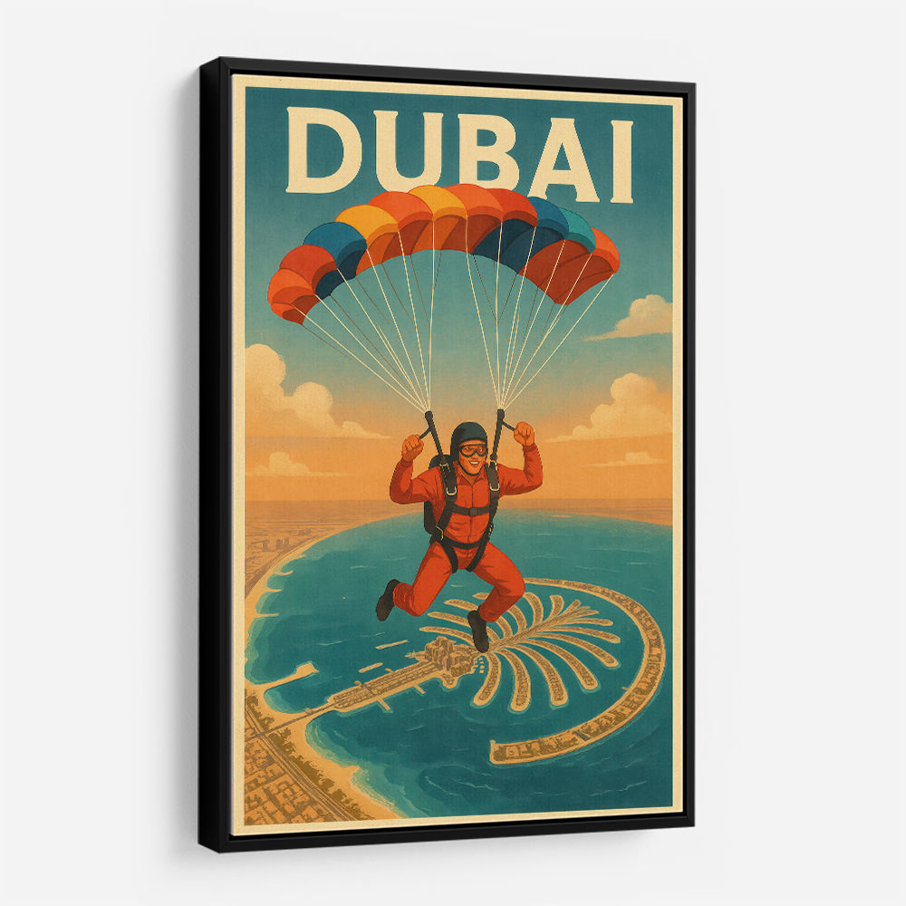 Skydiving Over The Palm Dubai Wall Art