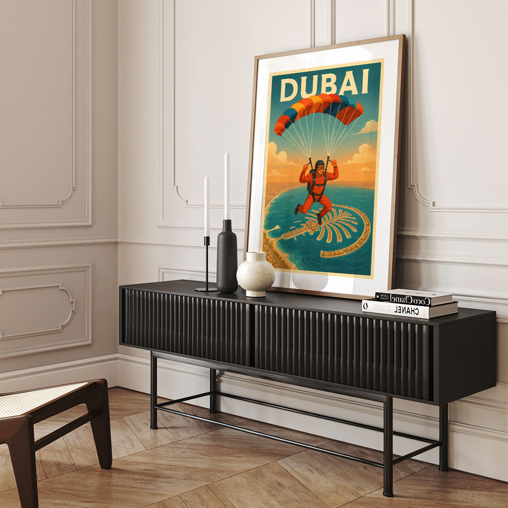 Skydiving Over The Palm Dubai Wall Art
