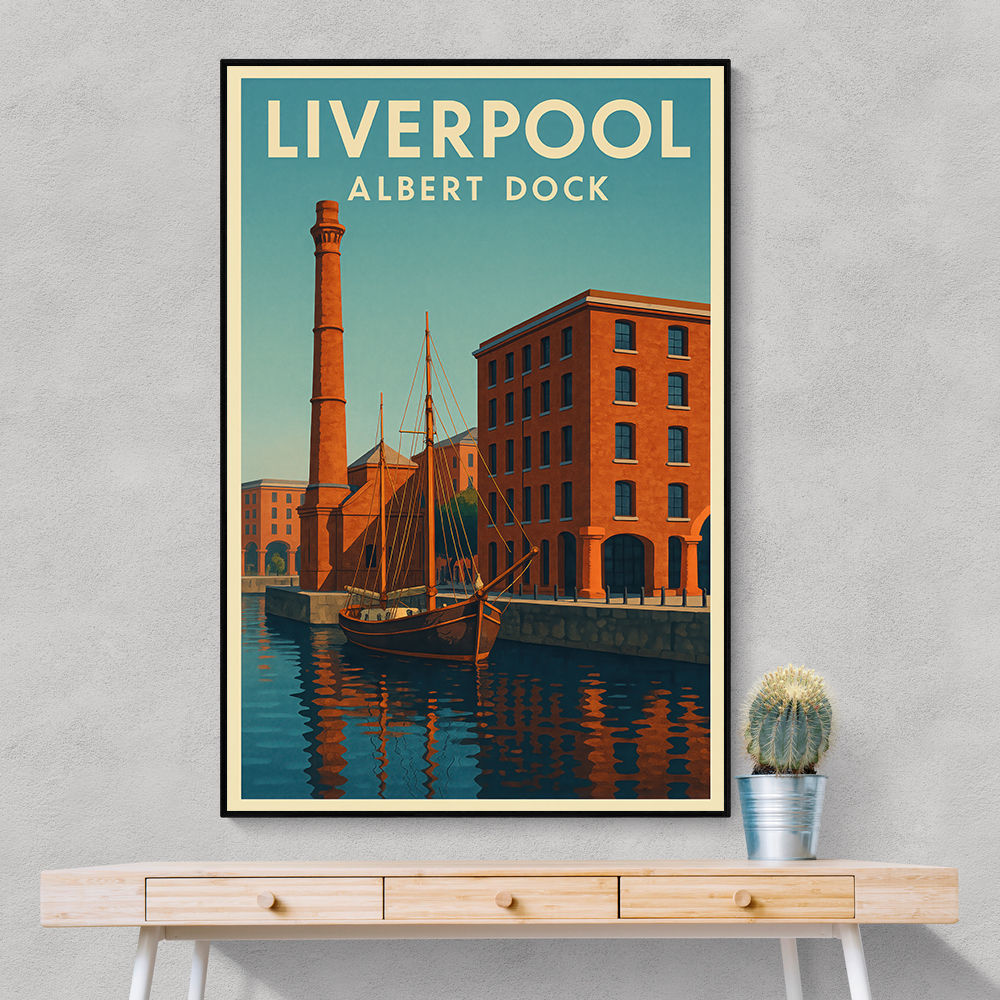 Albert Dock Liverpool Travel Poster 1 Wall Art