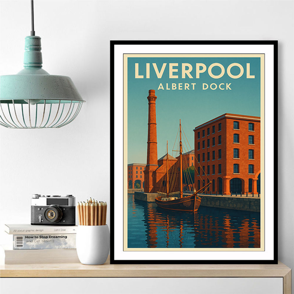 Albert Dock Liverpool Travel Poster 1 Wall Art