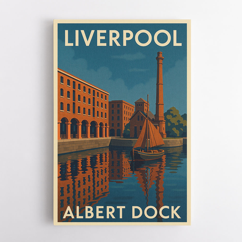 Albert Dock Liverpool Travel Poster Wall Art