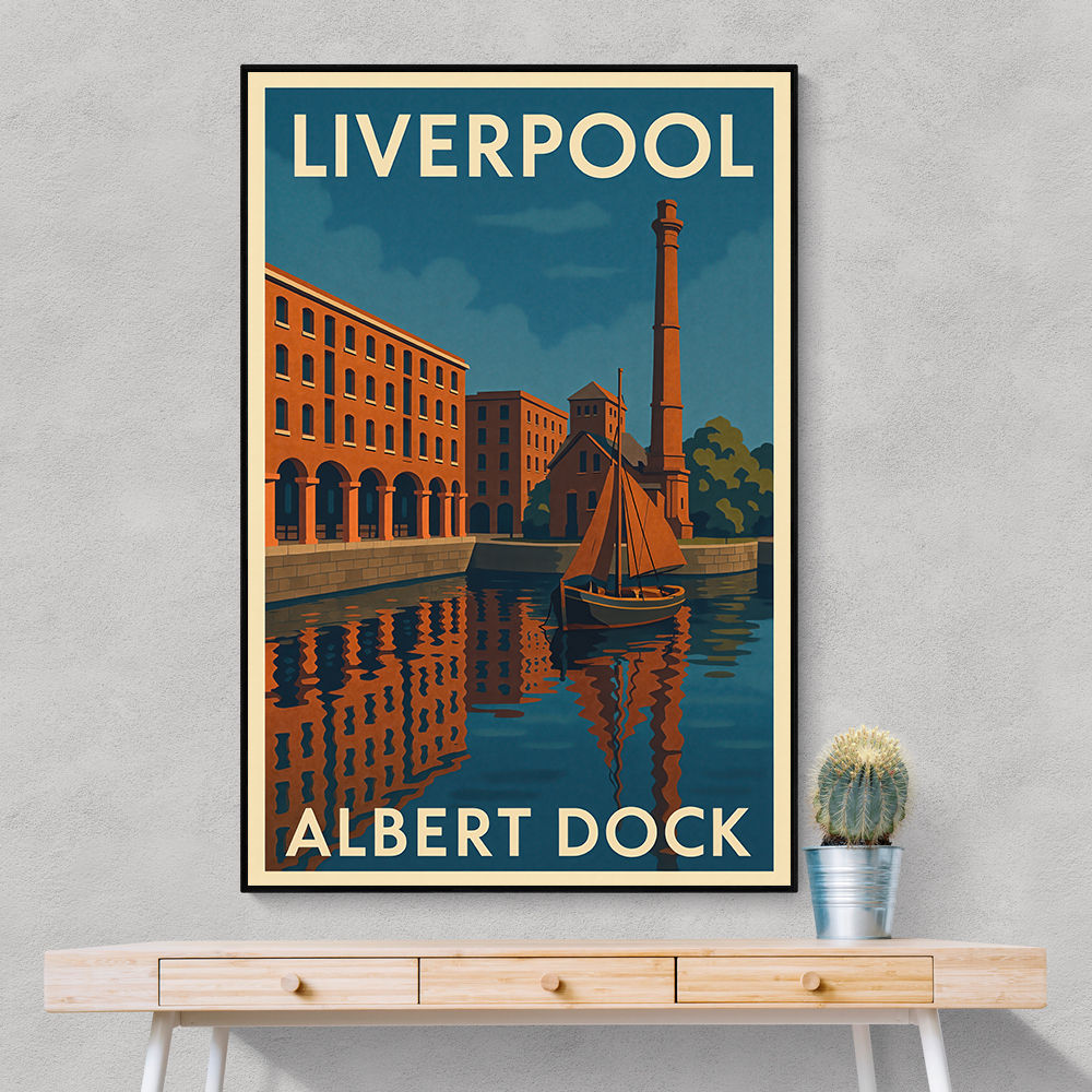 Albert Dock Liverpool Travel Poster Wall Art