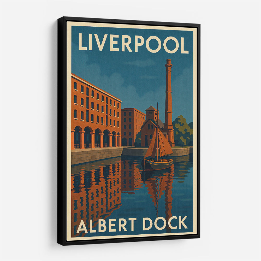 Albert Dock Liverpool Travel Poster Wall Art