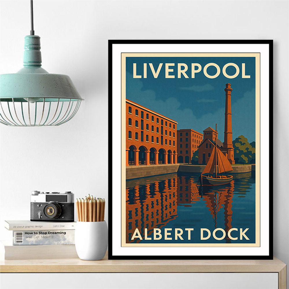 Albert Dock Liverpool Travel Poster Wall Art