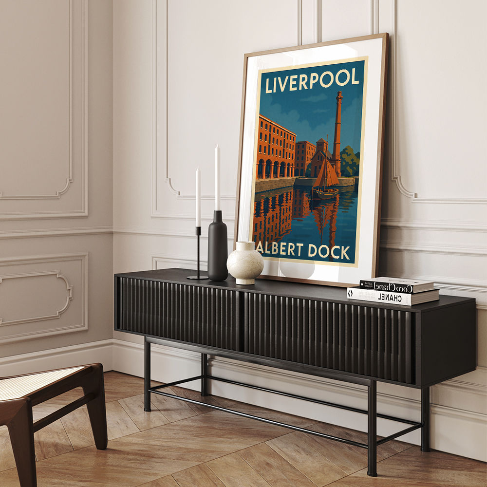 Albert Dock Liverpool Travel Poster Wall Art