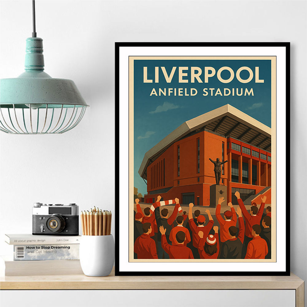 Anfield Stadium Liverpool Travel Poster Wall Art