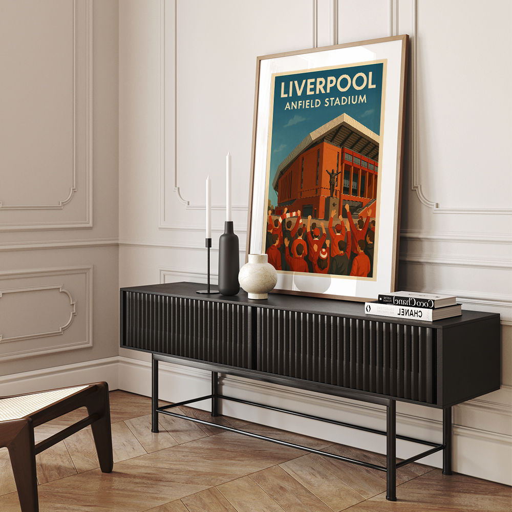 Anfield Stadium Liverpool Travel Poster Wall Art