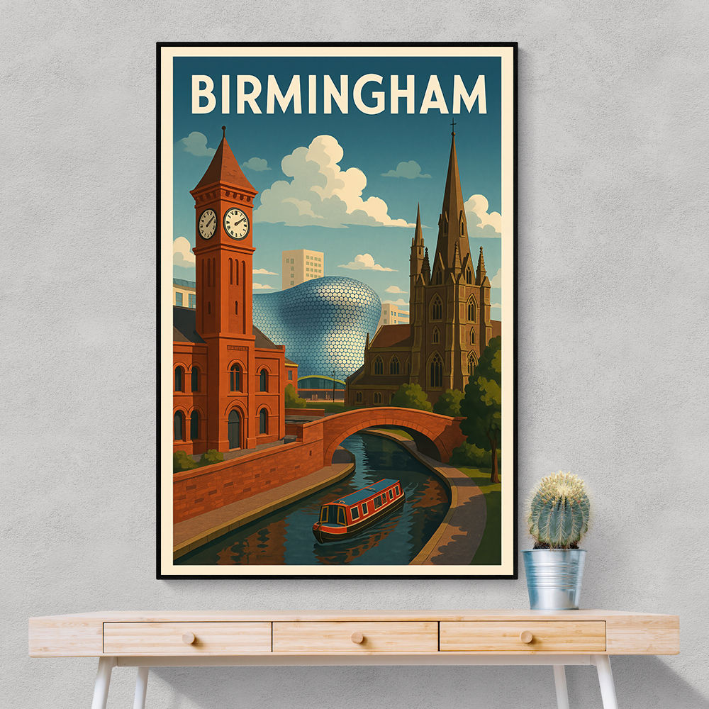 Birmingham Travel Poster 2 Wall Art
