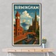 Birmingham Travel Poster 2 Wall Art