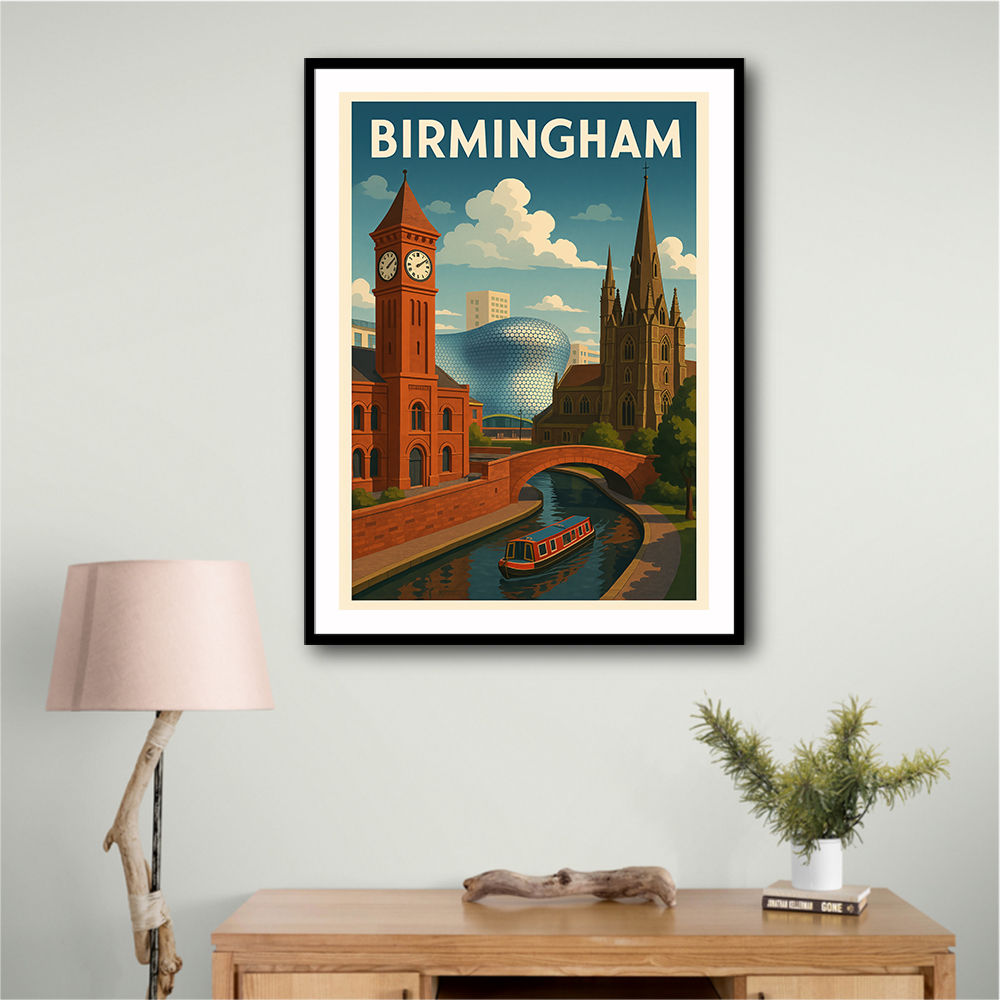 Birmingham Travel Poster 2 Wall Art