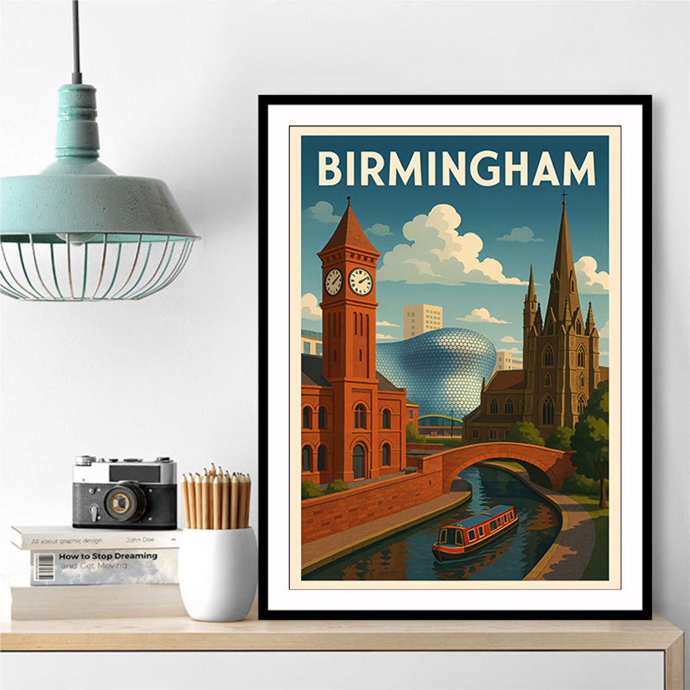 Birmingham Travel Poster 2 Wall Art