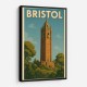 Bristol Cabot Tower Travel Poster 5 Wall Art