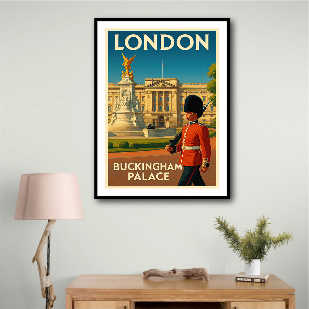 Buckingham Palace London Travel Poster Wall Art