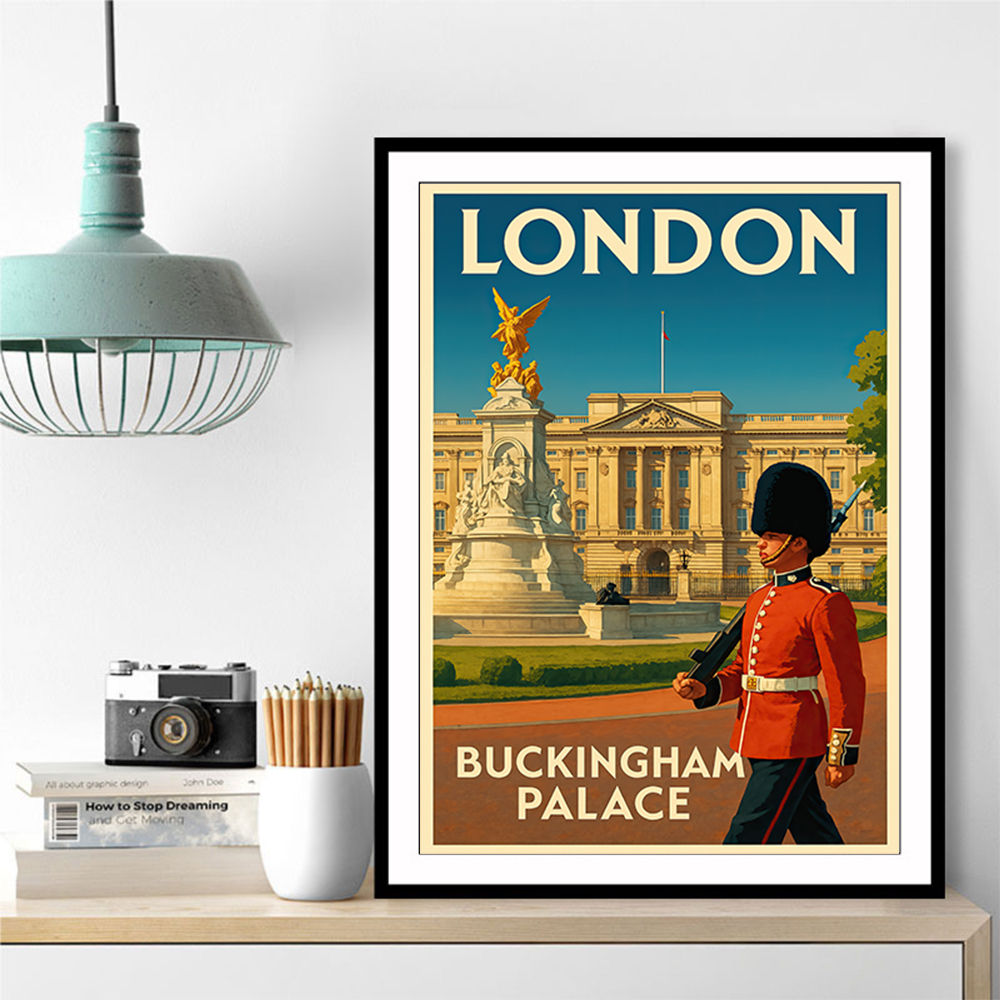 Buckingham Palace London Travel Poster Wall Art