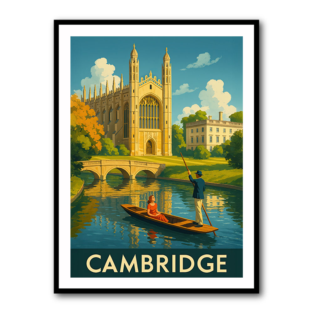 Cambridge Travel Poster Wall Art