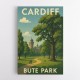 Cardiff Bute Park Travel Poster Wall Art