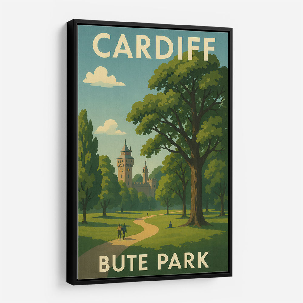Cardiff Bute Park Travel Poster Wall Art