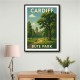 Cardiff Bute Park Travel Poster Wall Art