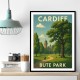Cardiff Bute Park Travel Poster Wall Art