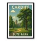 Cardiff Bute Park Travel Poster Wall Art