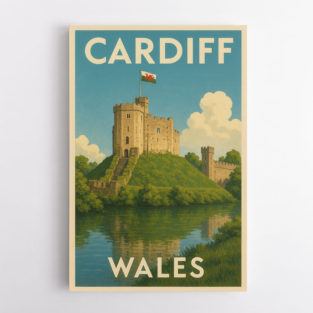Cardiff Castle Travel Poster Wall Art