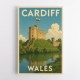 Cardiff Castle Travel Poster Wall Art