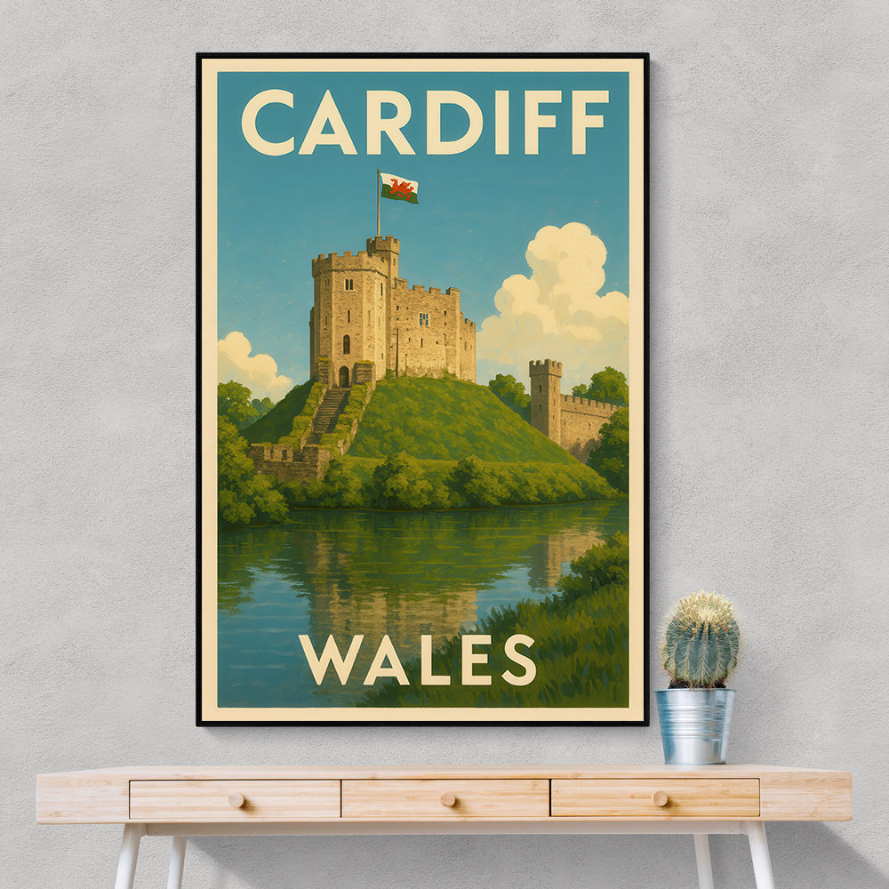Cardiff Castle Travel Poster Wall Art