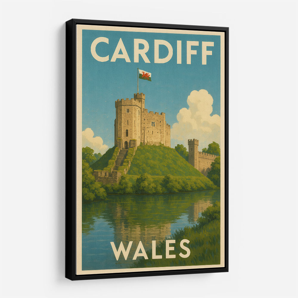 Cardiff Castle Travel Poster Wall Art