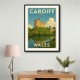 Cardiff Castle Travel Poster Wall Art