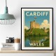 Cardiff Castle Travel Poster Wall Art