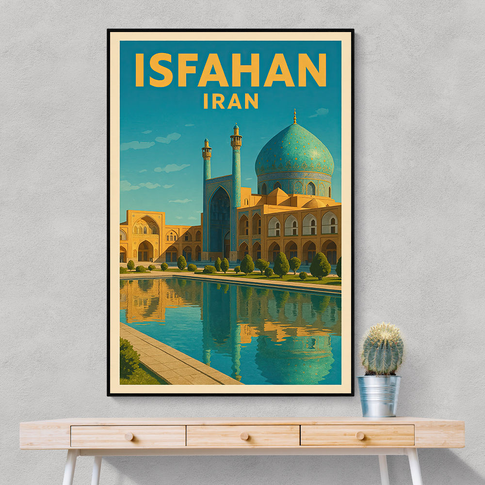 Isfahan Iran Travel Poster Wall Art