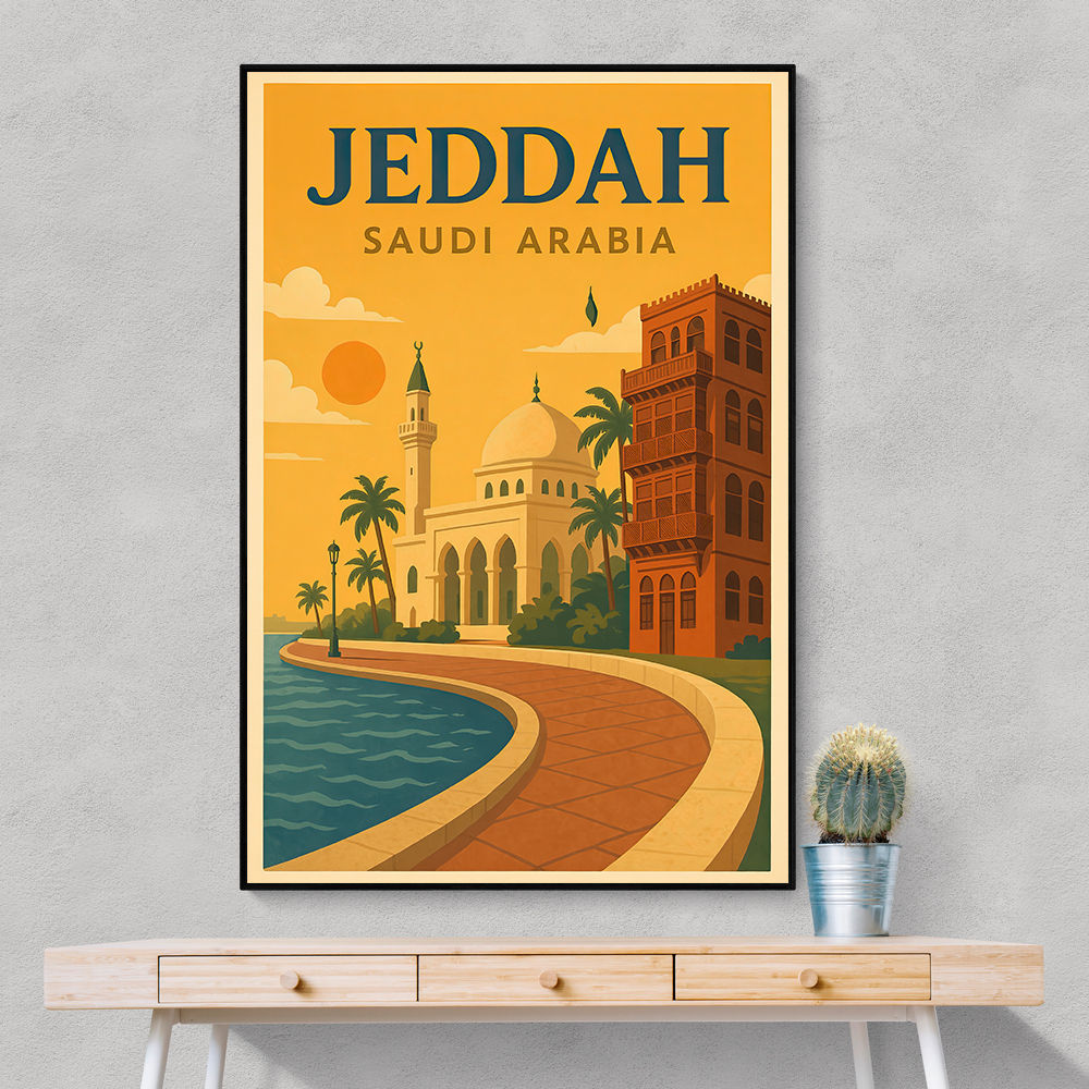 Jeddah Saudi Arabia Travel Poster 1 Wall Art