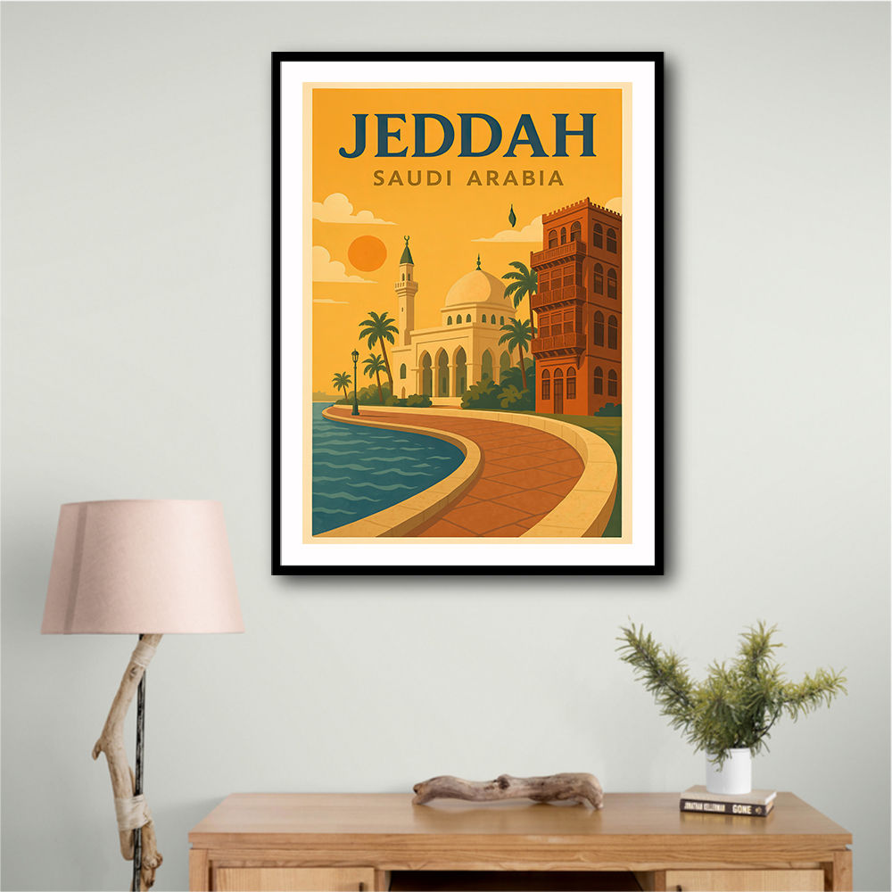 Jeddah Saudi Arabia Travel Poster 1 Wall Art