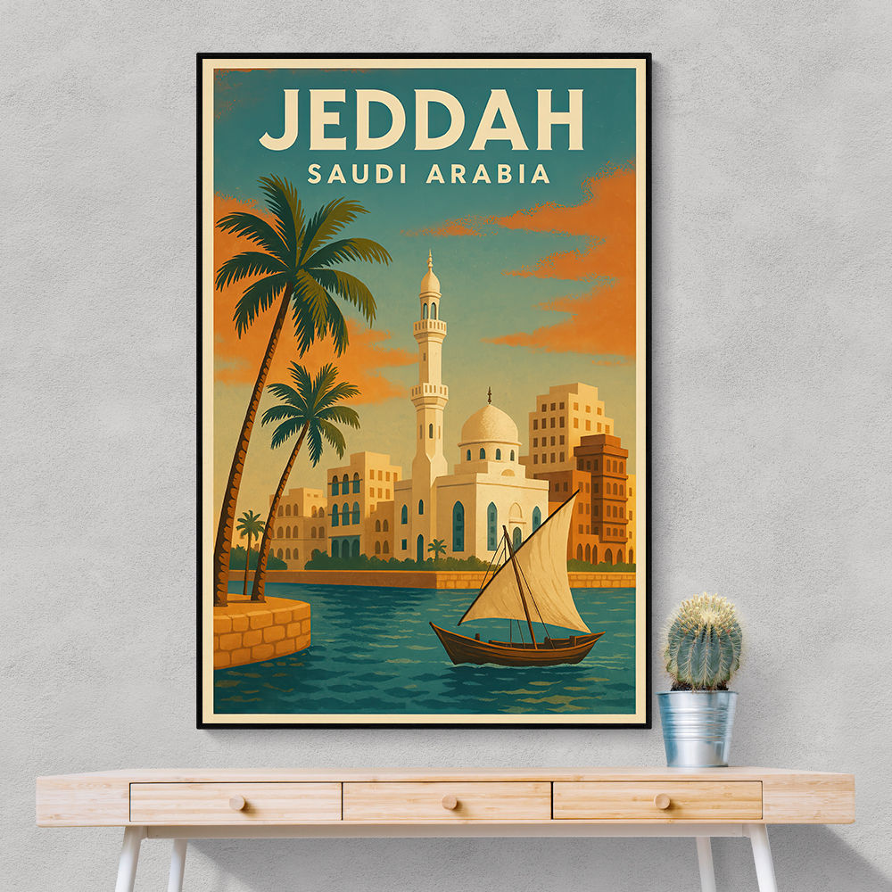 Jeddah Saudi Arabia Travel Poster Wall Art