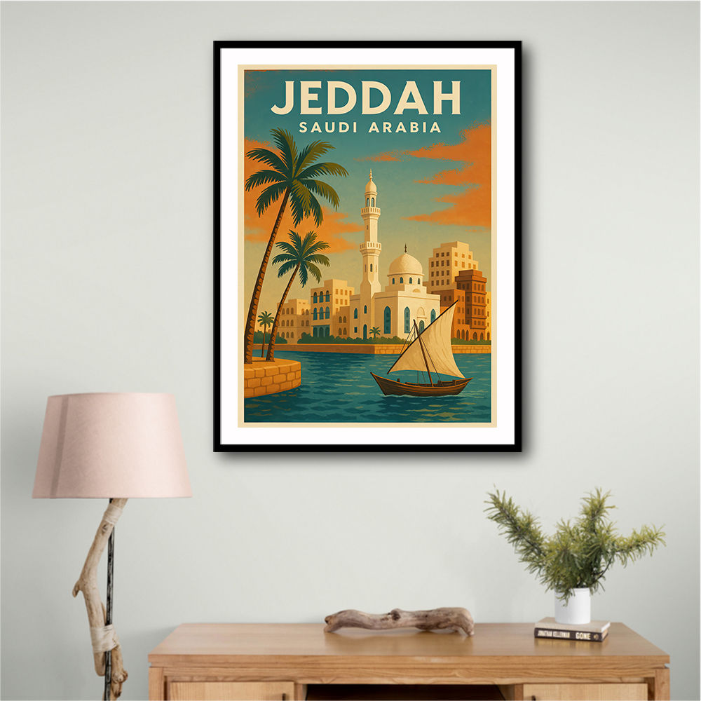 Jeddah Saudi Arabia Travel Poster Wall Art