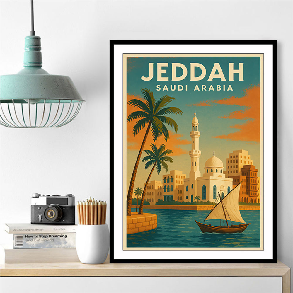 Jeddah Saudi Arabia Travel Poster Wall Art