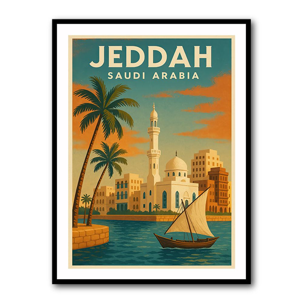 Jeddah Saudi Arabia Travel Poster Wall Art