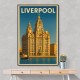 Liverpool Liver Building Travel Poster Wall Art
