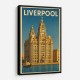 Liverpool Liver Building Travel Poster Wall Art
