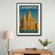 Liverpool Liver Building Travel Poster Wall Art