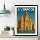 Liverpool Liver Building Travel Poster Wall Art