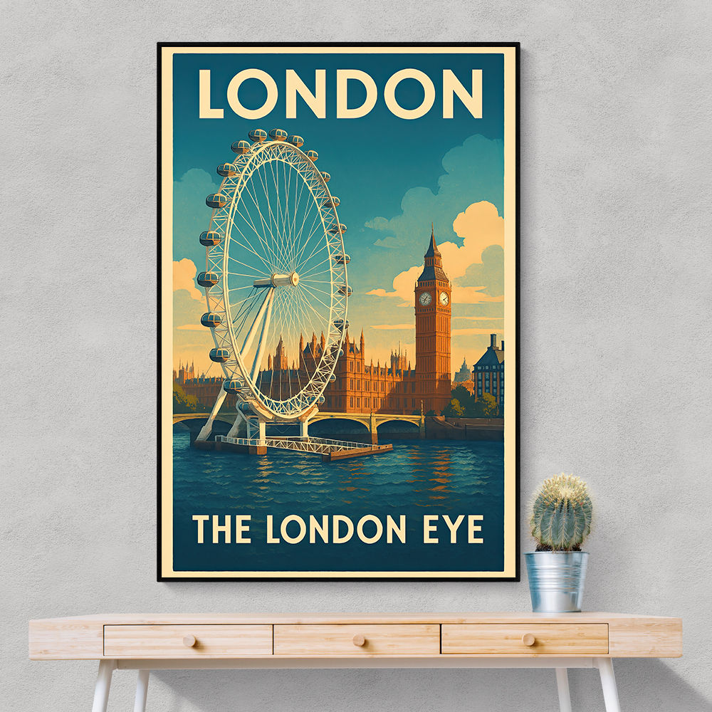 London Eye Travel Poster Wall Art