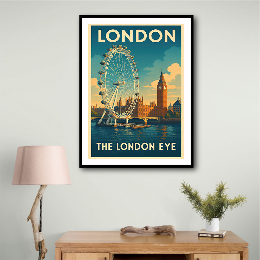 London Eye Travel Poster Wall Art