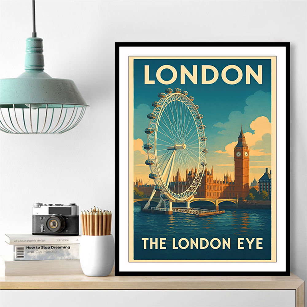 London Eye Travel Poster Wall Art