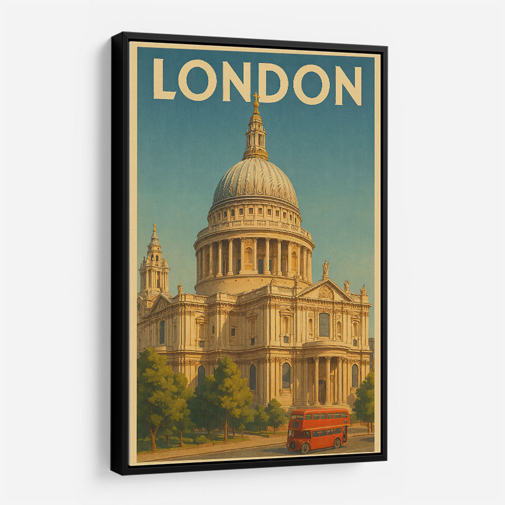 London Travel Poster St. Pauls Cathedral Wall Art