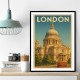 London Travel Poster St. Pauls Cathedral Wall Art