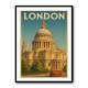 London Travel Poster St. Pauls Cathedral Wall Art