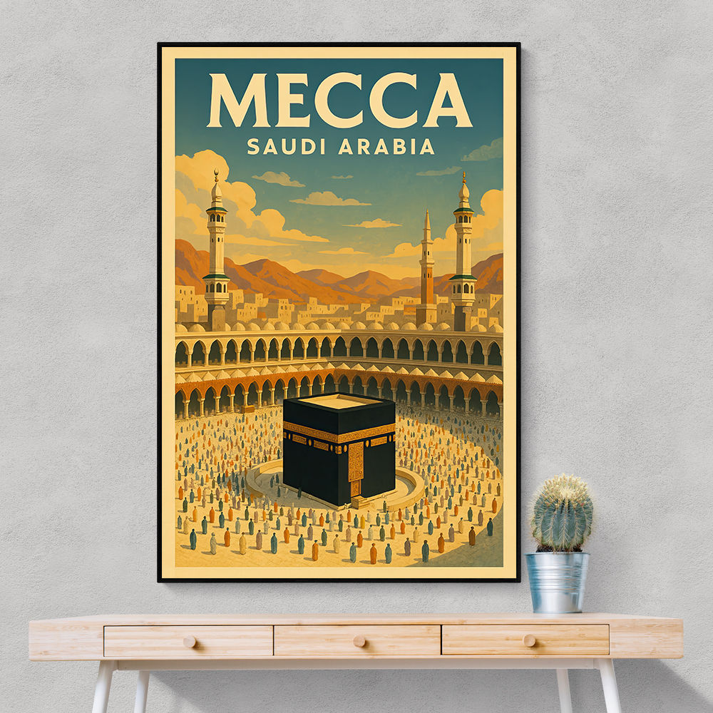 Mecca Saudi Arabia Travel Poster Wall Art