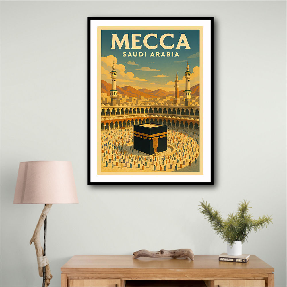 Mecca Saudi Arabia Travel Poster Wall Art